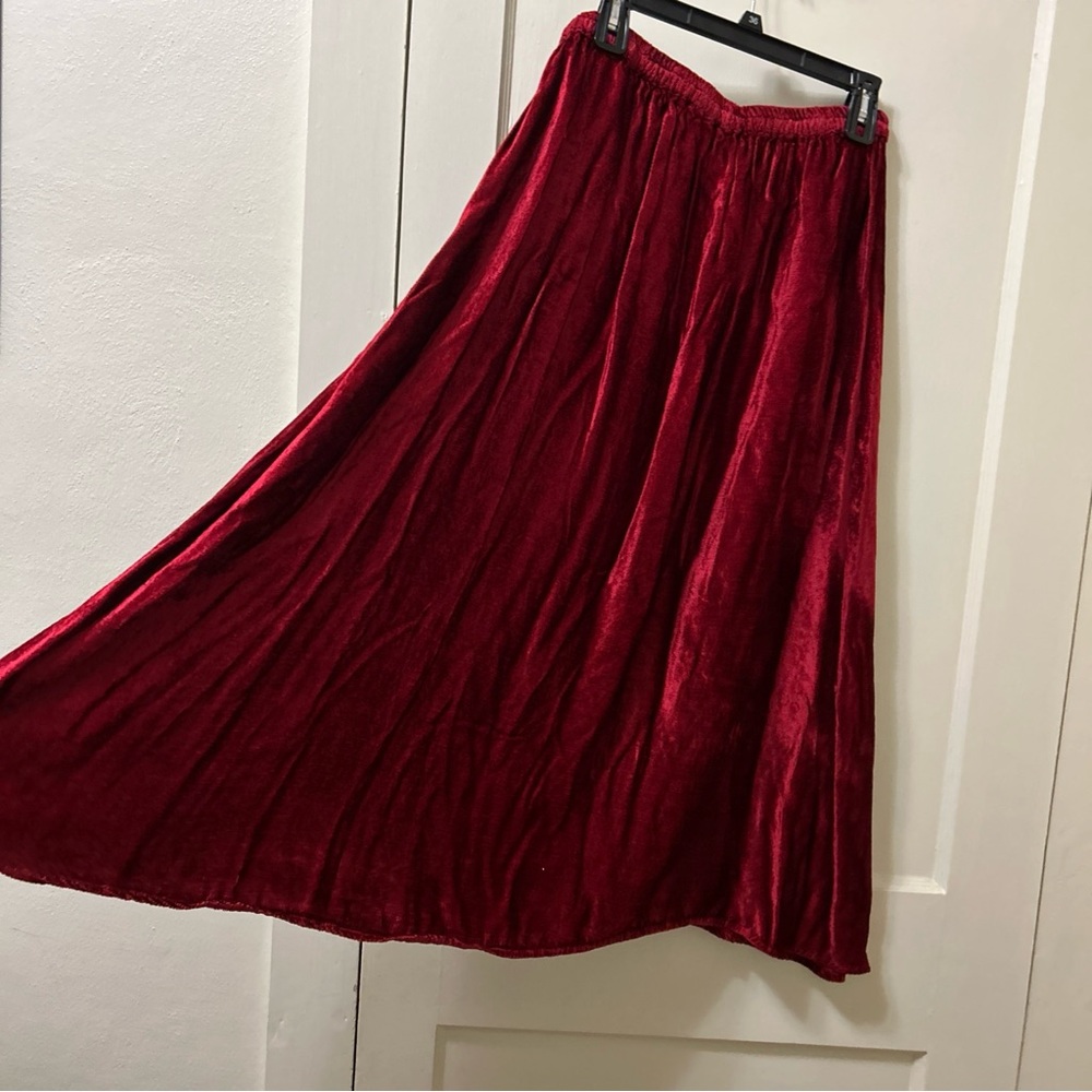 Vtg 90s Med Choices Slinky Red Velvet Maxi Goth Fairycore Vampire whimsigoth